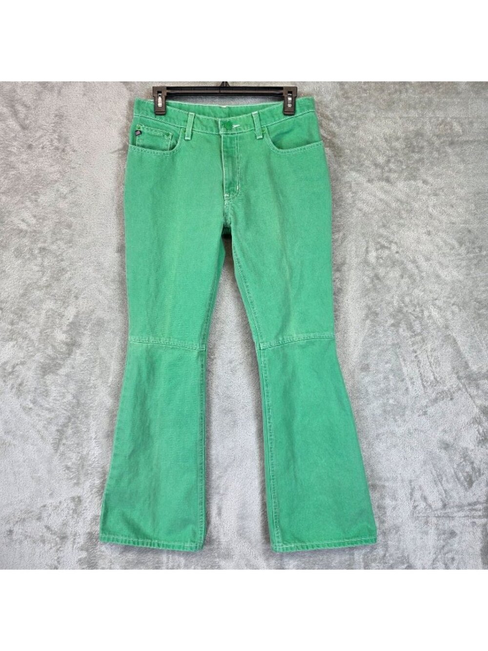 Vintage Polo Jeans Co. Jeans Womens 6 Green Knee Seam Stretch Flared Denim Y2K